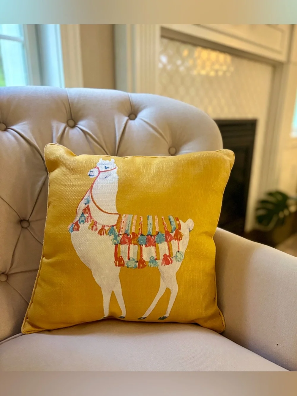 Llama Accent Pillow Decorative Home summer Cushion outdoors Festive